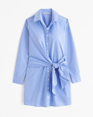 Long-Sleeve Wrap Shirt Dress