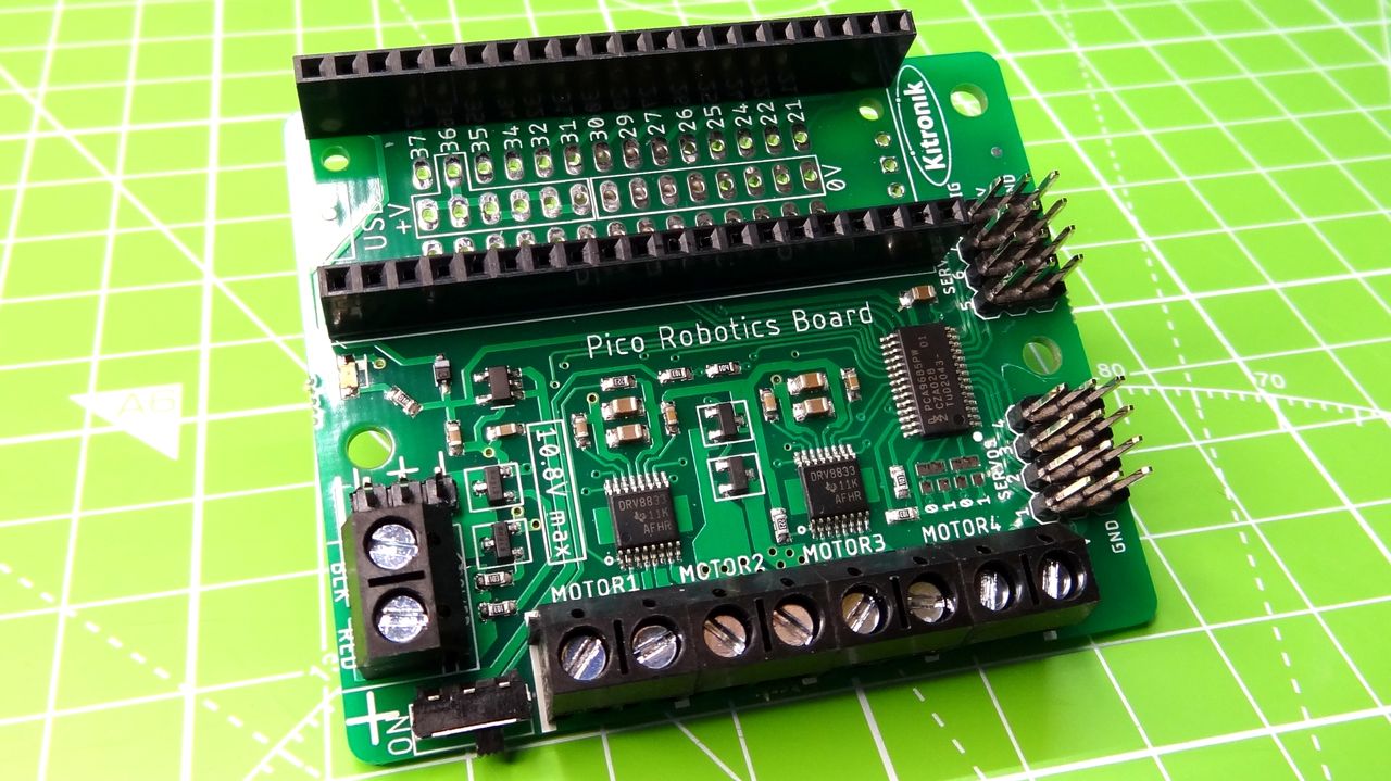 Kitronik Pico Motor Driver and Pico Robotics Board