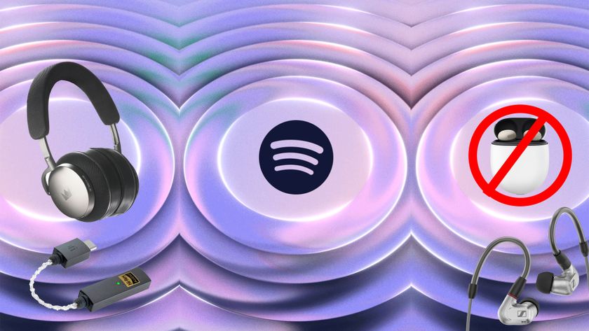 Spotify lossless image with various headphones and earbuds and DACs