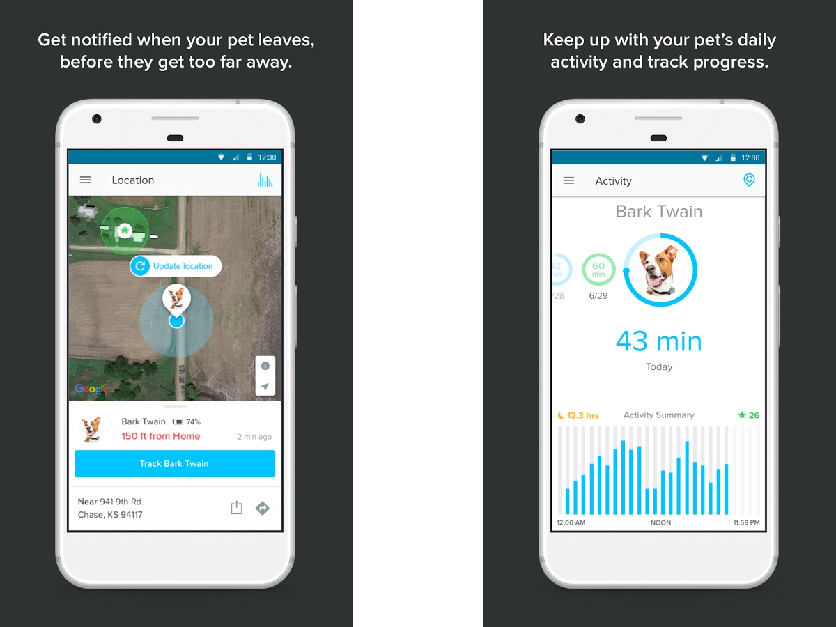 Whistle 3 (Android, iOS) ($79.95 Device + $9.95/mo subscription)