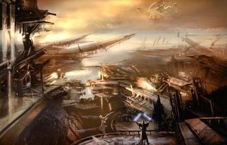 A sunnier example of concept art for The Force Unleashed.