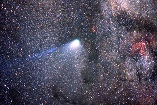 This photo of Halley's Comet was taken in April of 1986 from the Kuiper Airborne Observatory — a NASA telescope mounted on a Lockheed C141 Starliner jet.
