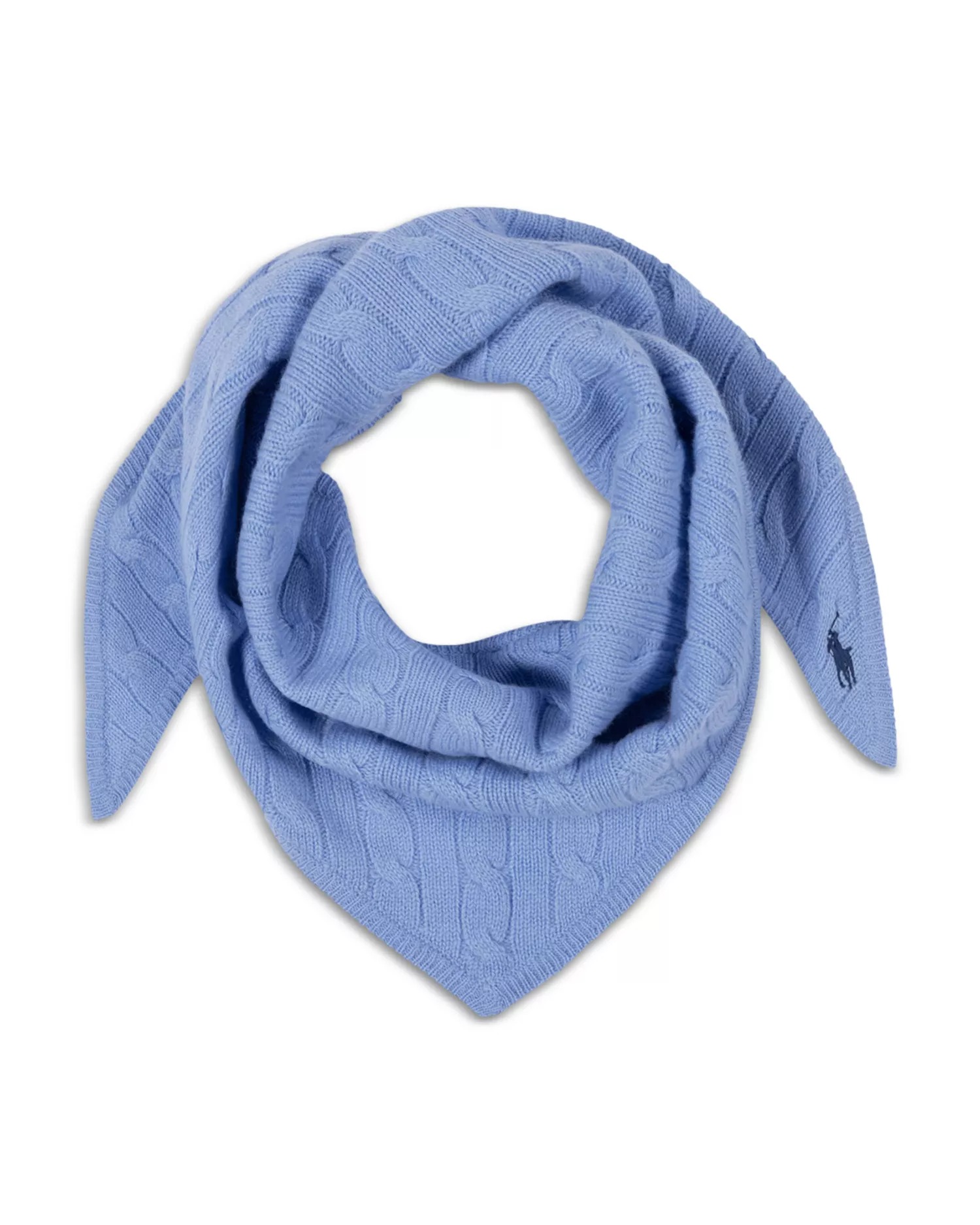 Polo Ralph Lauren, Cable Knit Wool &amp;amp; Cashmere Triangle Scarf in Dress Shir