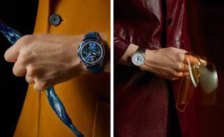 4 minutes, 31.98 seconds At 125 – 133°C, produces firm but malleable candy. Left, BR V2-94 Aeronavale with polished steel case and bezel; anodised blue aluminium ring and 60-minute scale; BR-CAL.301 chronograph movement; blue sunray dial with central 30-minute and small seconds counters; and calfskin bracelet, £3,400, by Bell & Ross. Jacket, £800, by AMI 3 minutes, 97.29 seconds At 108 – 118°C, sees us into jelly-like forms. Right, DB29 Maxichrono Tourbillon with 18ct rose gold case; chronograph with DB29 hand-wound chronograph movement with 24-hour, 60-minute and 60-second counters; and alligator bracelet, £279,600, by De Bethune, from William & Son. Jacket, £3,350, by Valentino