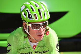 Rigoberto Uran gets ready for the start of stage 4 at Volta a Catalunya