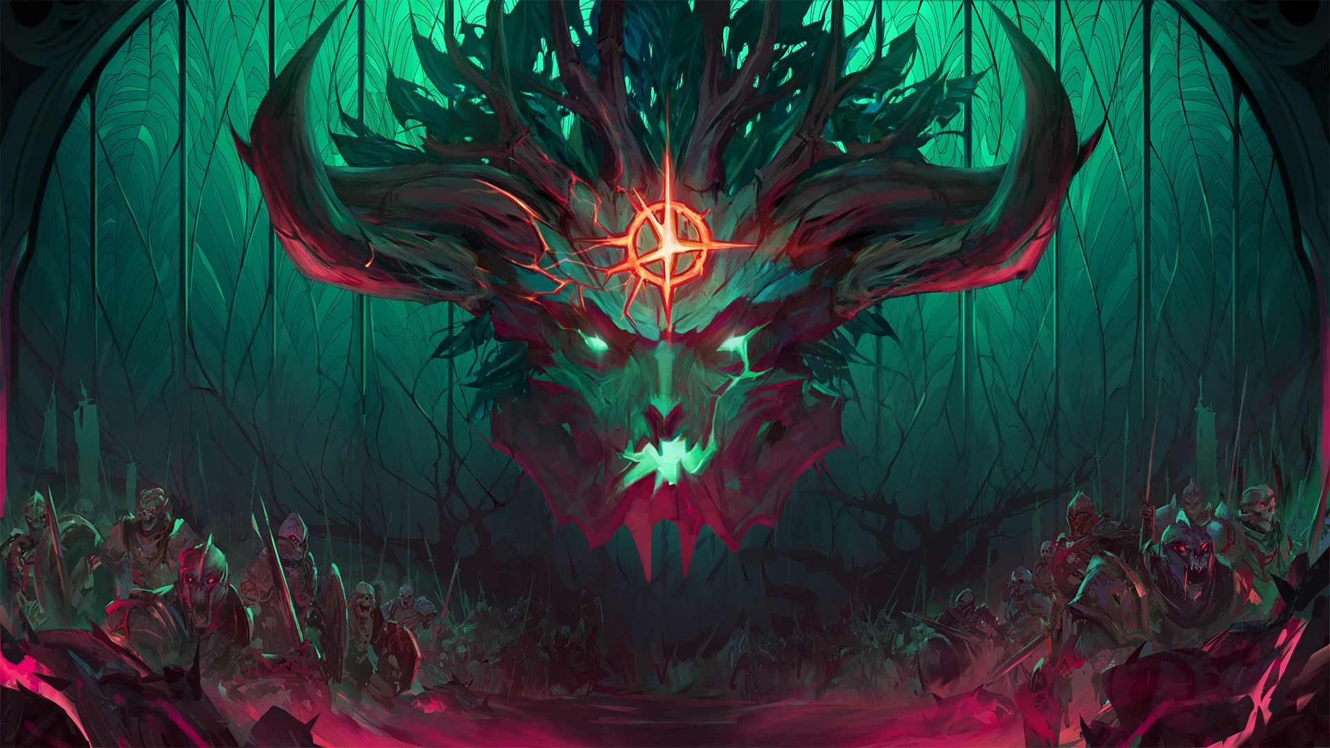 The horned head of an evil overlord