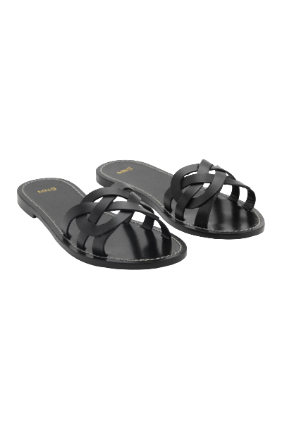 MANGO, Leather Sandals With Intertwined Strap - Women | Mango Usa