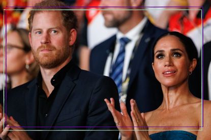 Prince Harry and Meghan Markle looking serious at Invictus Games