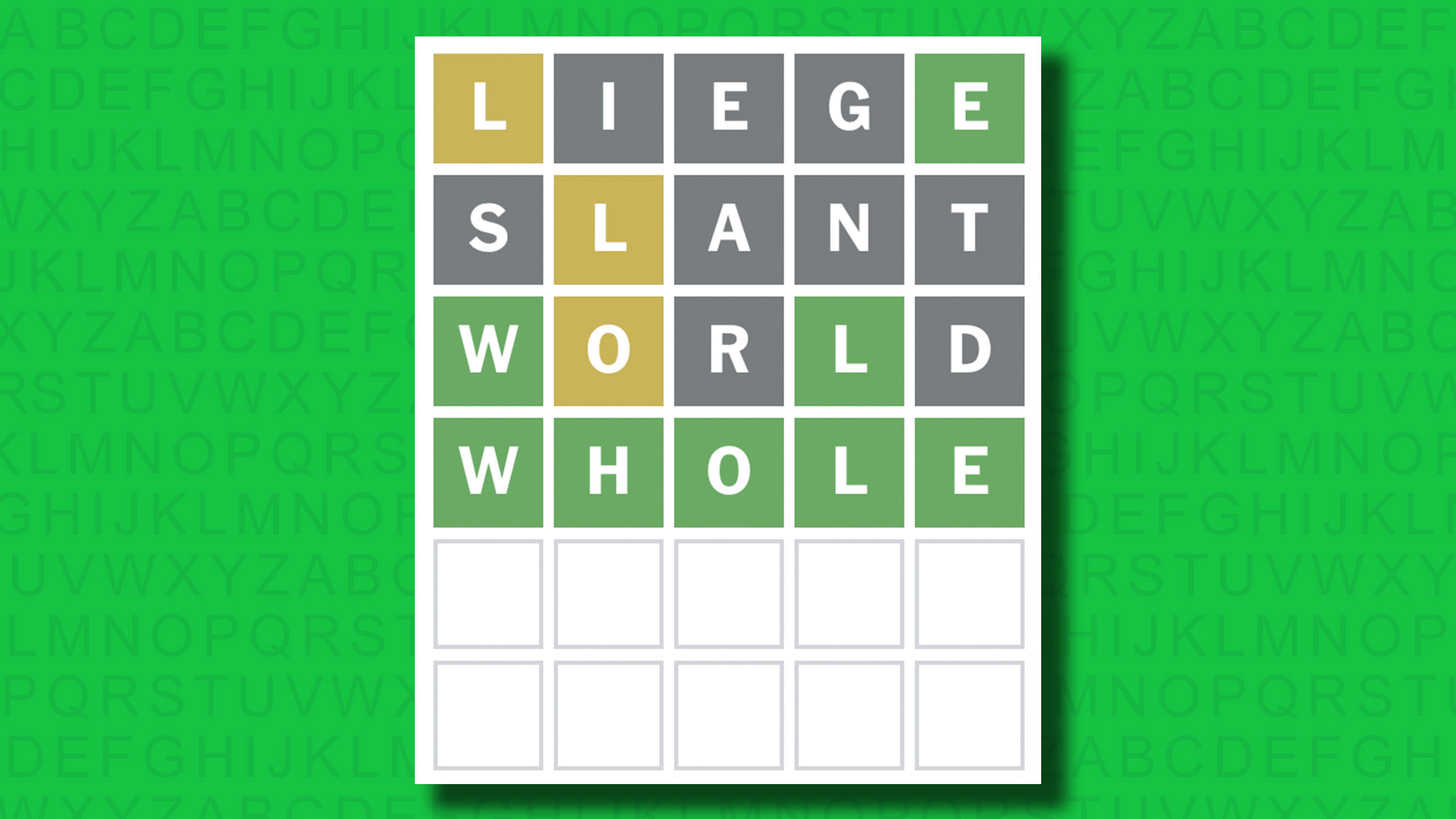 NYT Wordle answer for game 1499 on a green background