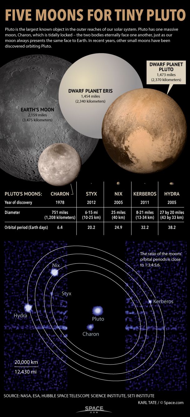 Pluto's 5 Moons Explained (Infographic) Space