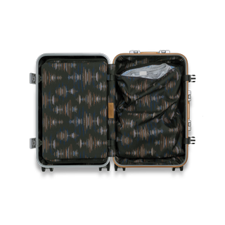 Away and Master and Dynamic suitcase interior with sound wave lining
