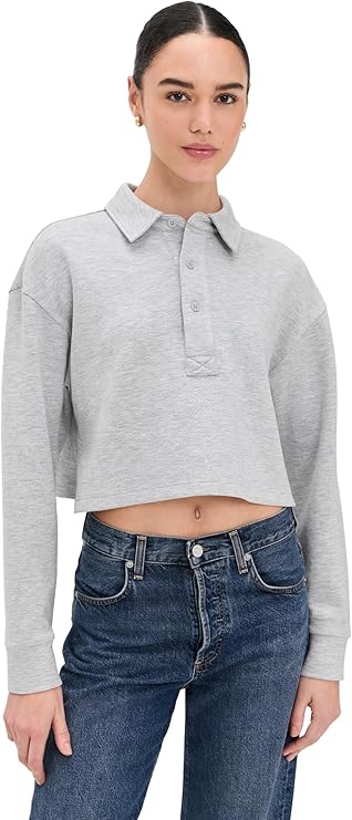 LE BOP, Le Bop Women's Hayley Polo, Heather Grey, Xxl