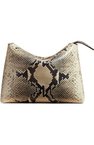 Medium Lina Snakeskin Embossed Leather Crossbody Bag