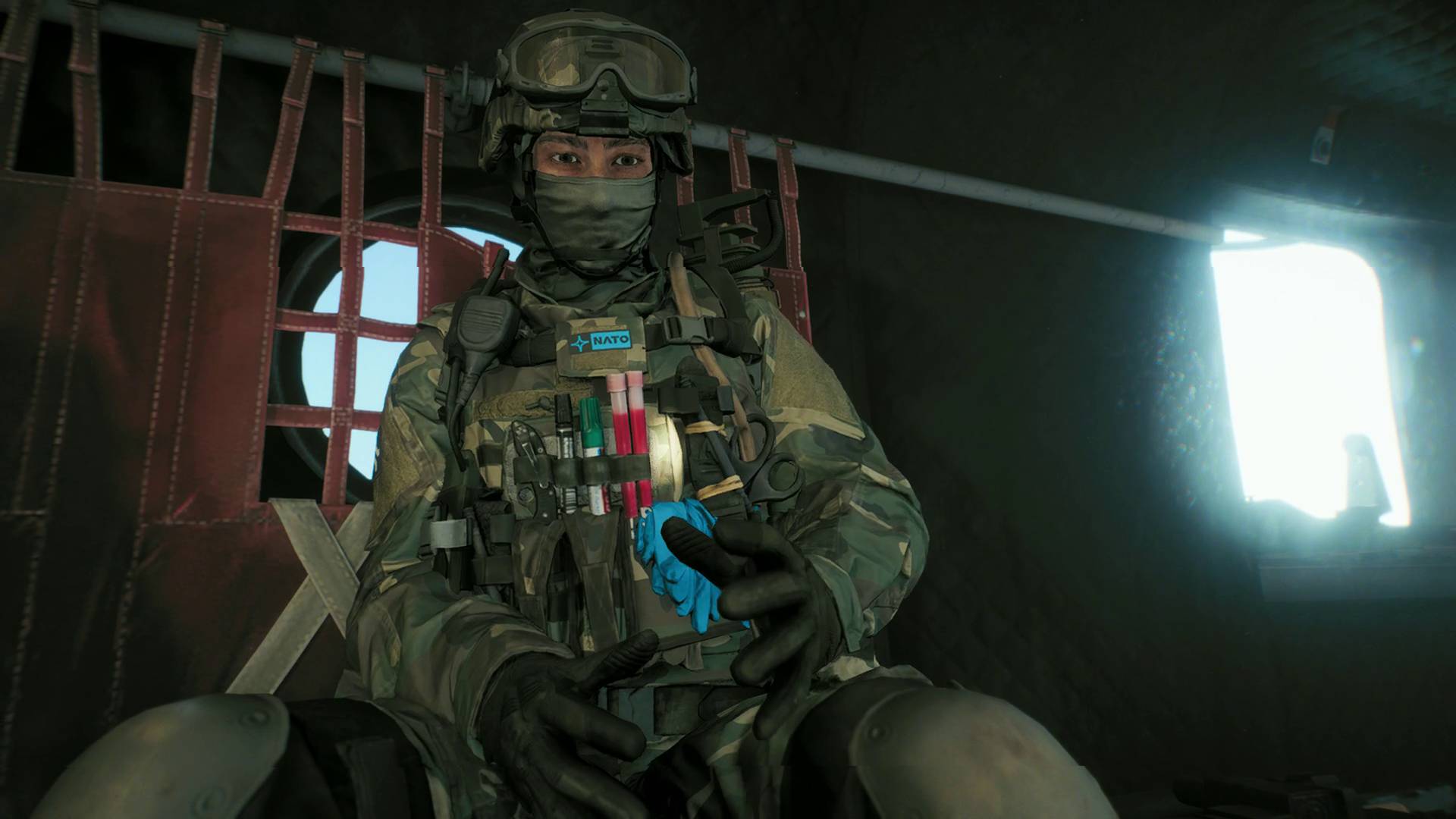 Battlefield Redsec player character in helicopter