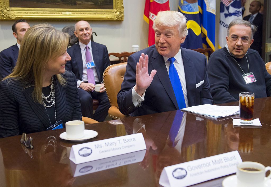 Donald Trump meets with auto industry executives.