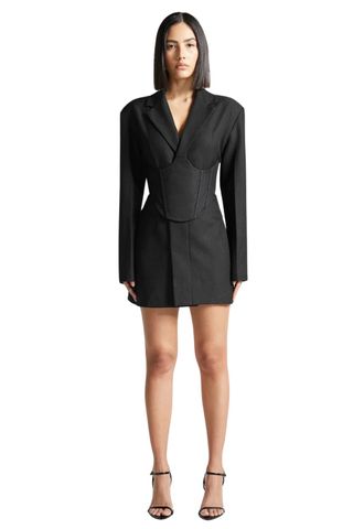 Maniere Devoir Tailored Blazer Dress with Reversible Corset