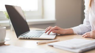 woman reading on computer