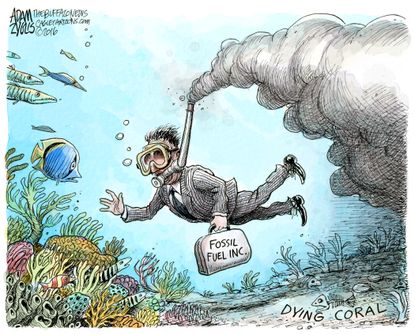 Editorial Cartoon U.S. Coral Reefs Fossil Fuel