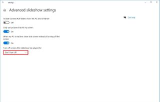 Advanced Slideshow Settings on Windows 10