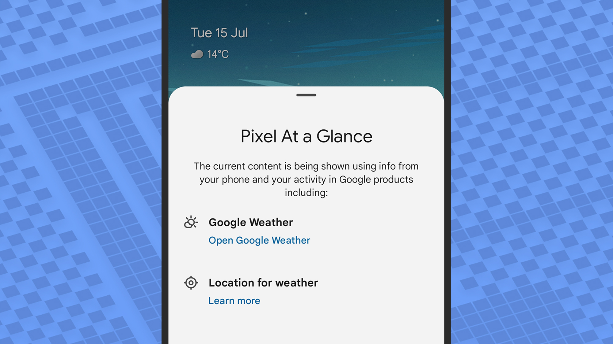 Pixel At a Glance widget