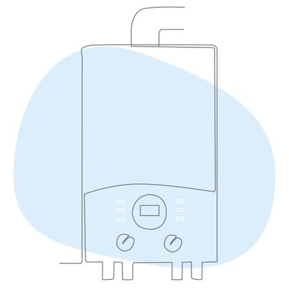 illustration of boiler on blue background