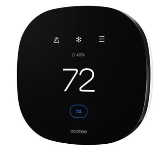 A black ecobee smart home thermostat