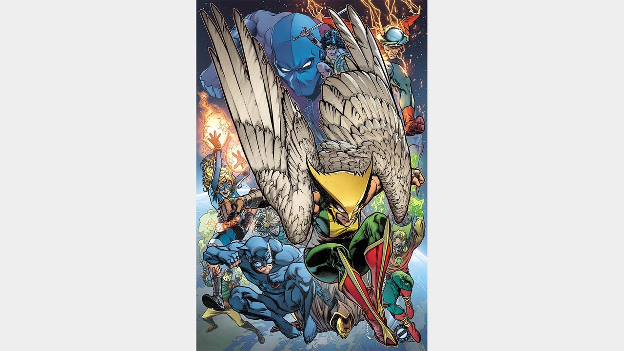 Hawkgirl and other DC heroes