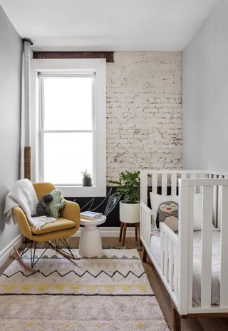a boho nursery with industrial features