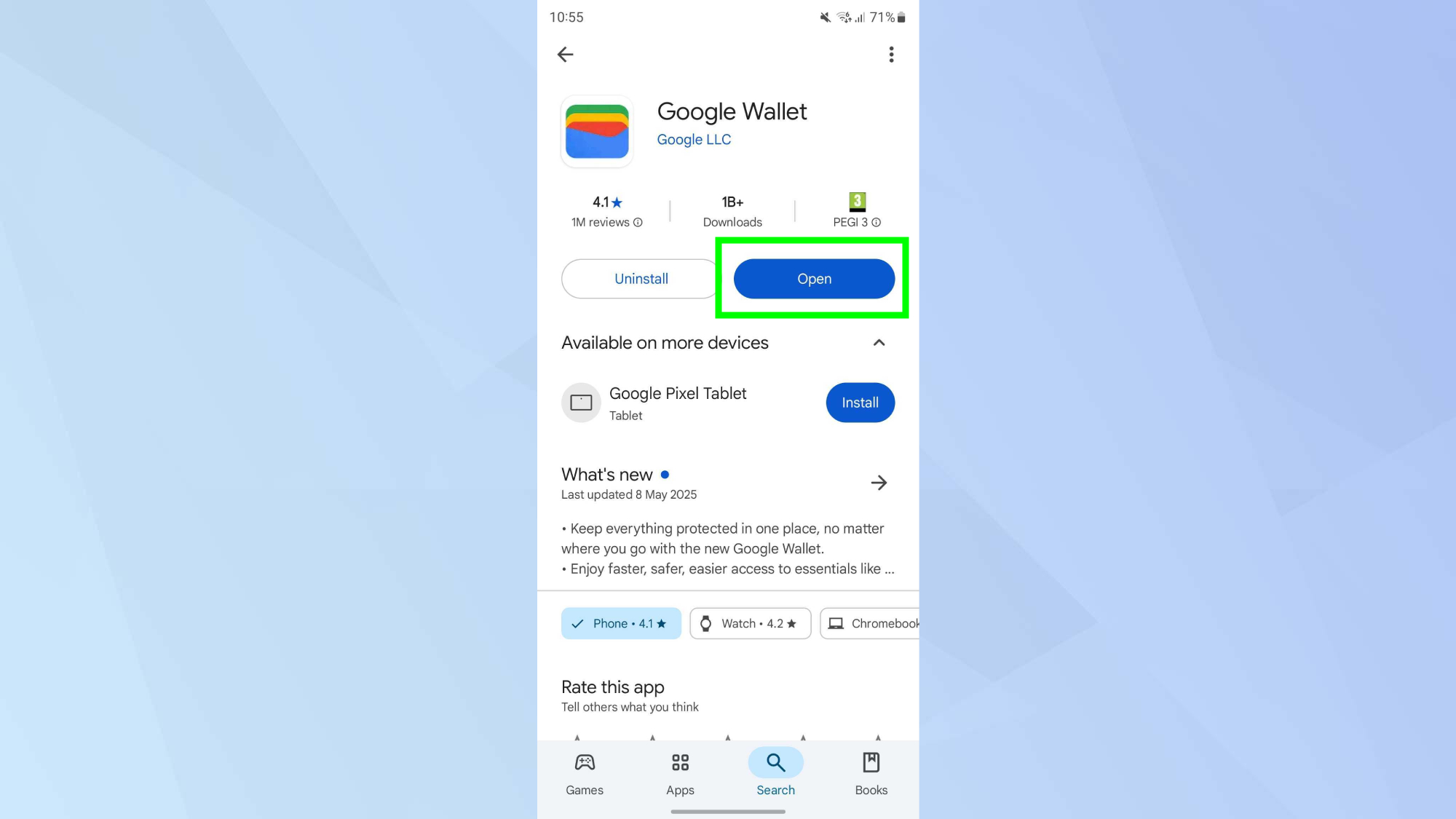 برنامه کیف پول Google