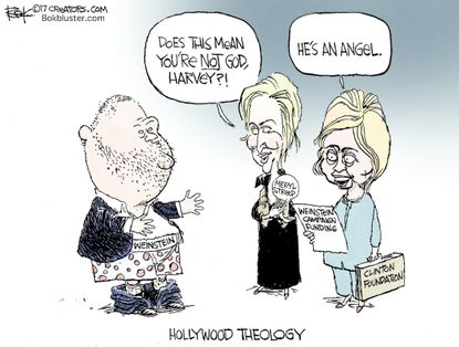 Political cartoon U.S. Clinton Harvey Weinstein Meryl Streep