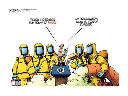 Obama cartoon politics poll numbers ebola