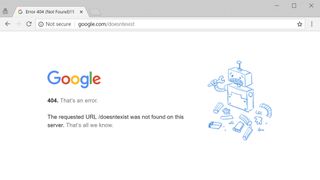 a Google Chrome tab showing a 404 error