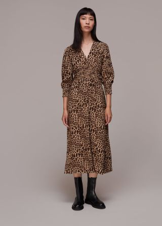 Jungle Cheetah Shirred Dress