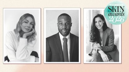 an image of woman&home skin awards 2026 holding shot with judges