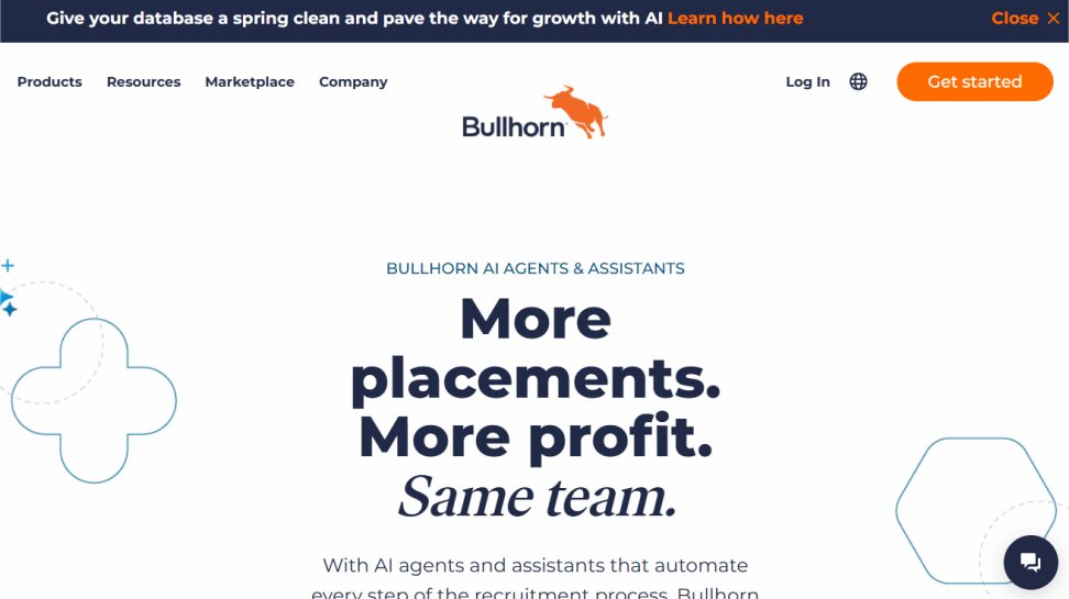 Bullhorn website screenshot (May 2025).