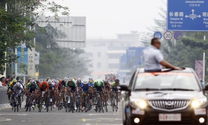 The sprint starts