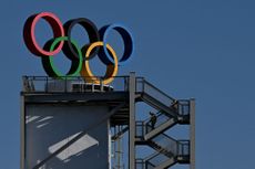 Olympic rings in Beijing.