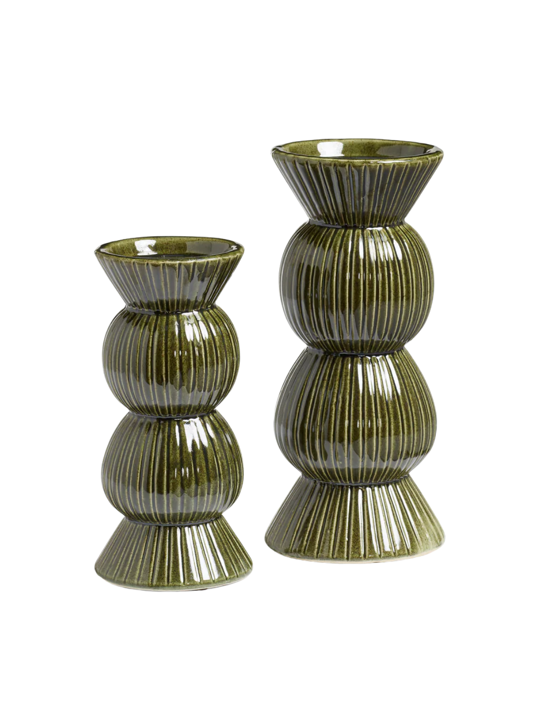 OKA, Katskhi Candle Holders Pair - Green