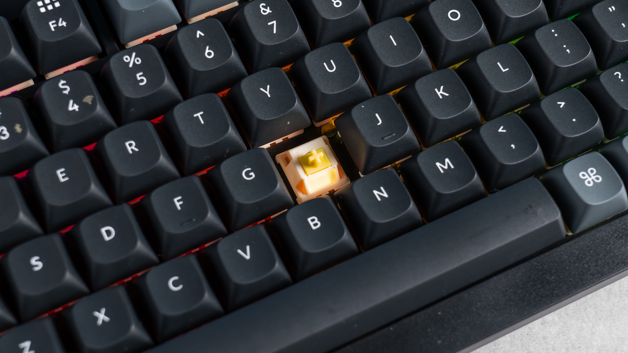 A black Keychron V1 Ultra 8K mechanical keyboard