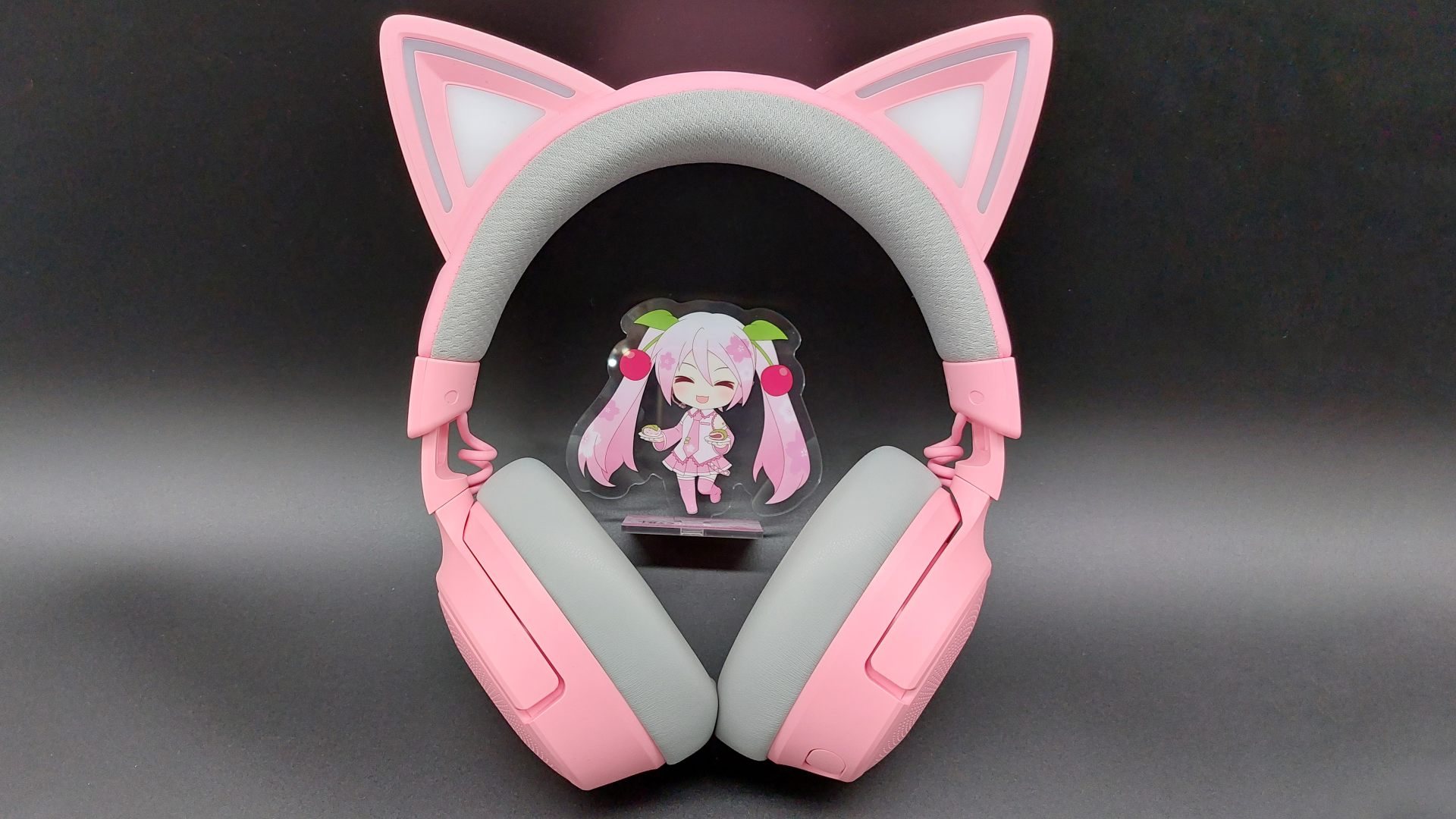 The Kraken Kitty V3 Pro wireless gaming headset in quartz pink.