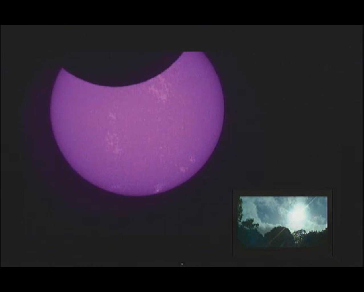 Purple-tinted Sun and Moon