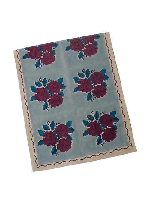 Soil to Studio Sara Block-Printed Linen Table Runner