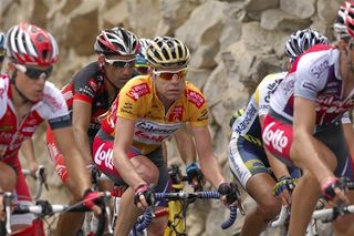 Cadel Evans (Silence-Lotto) looking cool, calm and collected during the stage