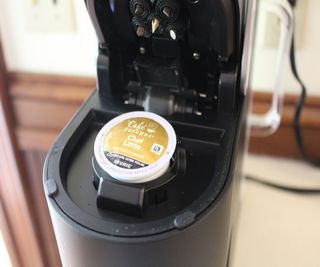 A K-Cup in the Keurig K-Supreme SMART Coffee Maker