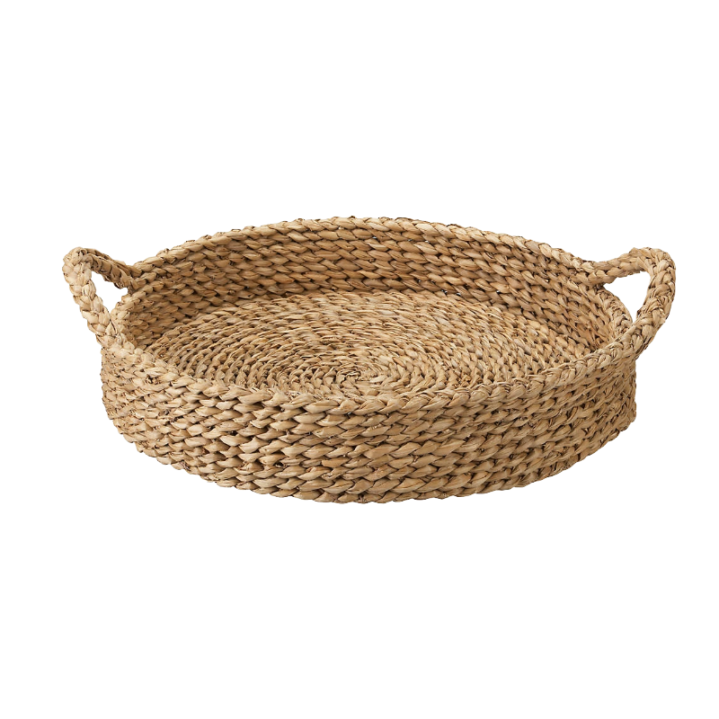 Crate &amp;amp; Barrel, Onslow Handwoven Round Decorative Tray 17"