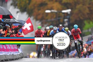 The riders faced wet and windy conditions during the elite men’s road race at the 2019 World Championships in Yorkshire, in the UK,