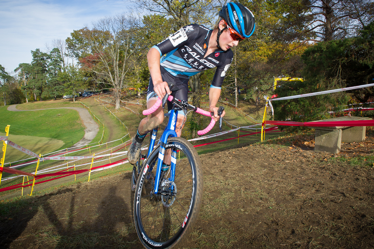 Lance Haidet (Raleigh Clement) cranks though a hard corner on his way to fourth