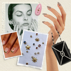 Photo collage of nail jewelry