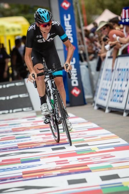 Danny Pate (Sky) leaves the start house.