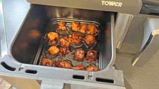 Cooked salmon bites in air fryer